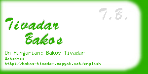 tivadar bakos business card